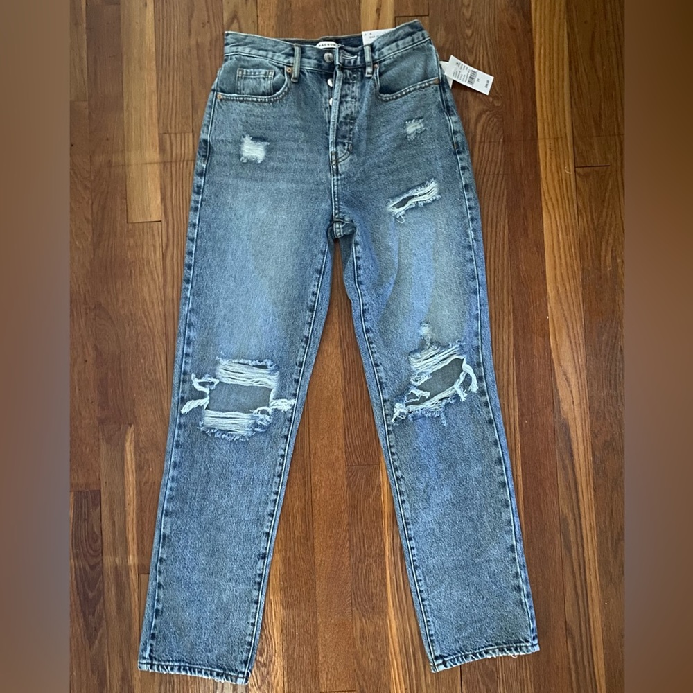 pacsun distressed blue dad jeans size 24